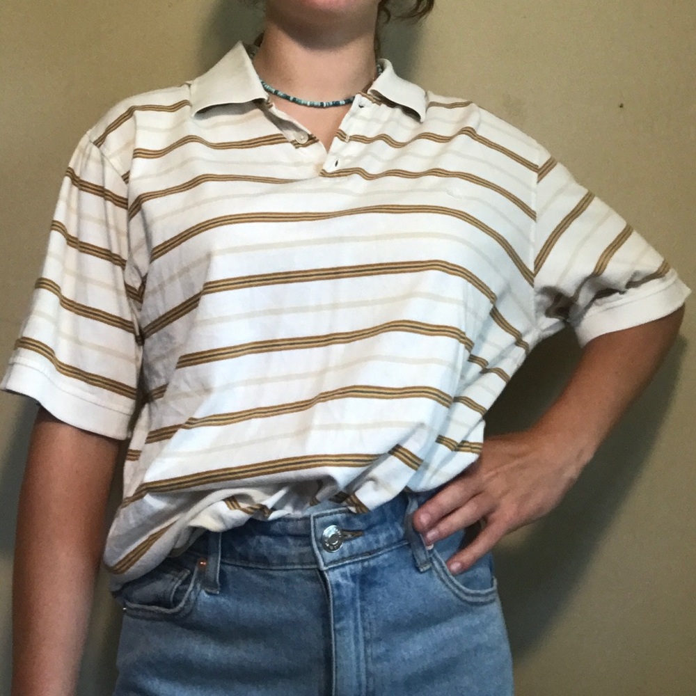 Striped Oversized Polo Shirt
